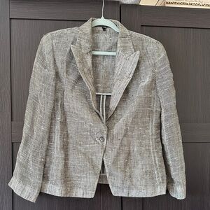 Textured Taupe Women's Blazer Jacket
